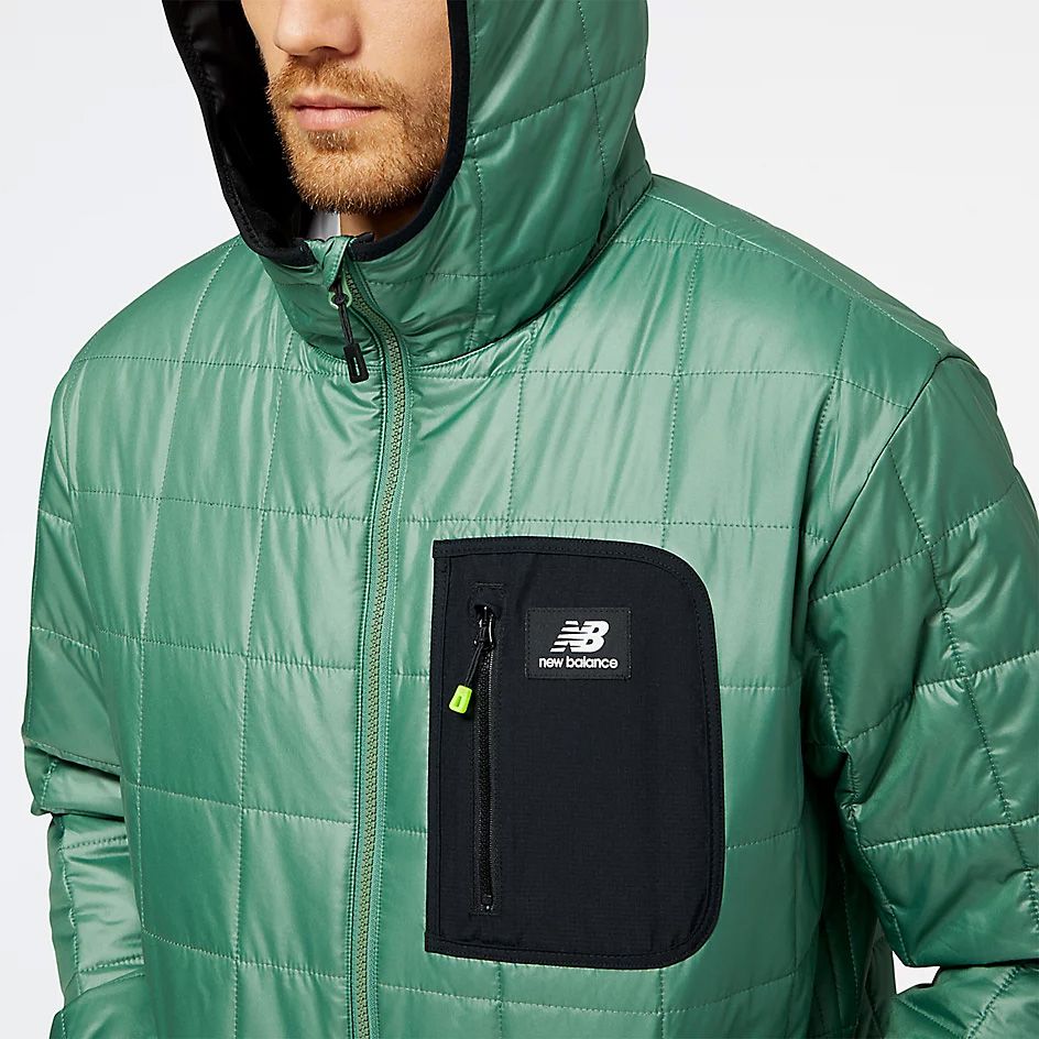 New Balance All Terrain Puffer Jacket MJ23502 JD Green