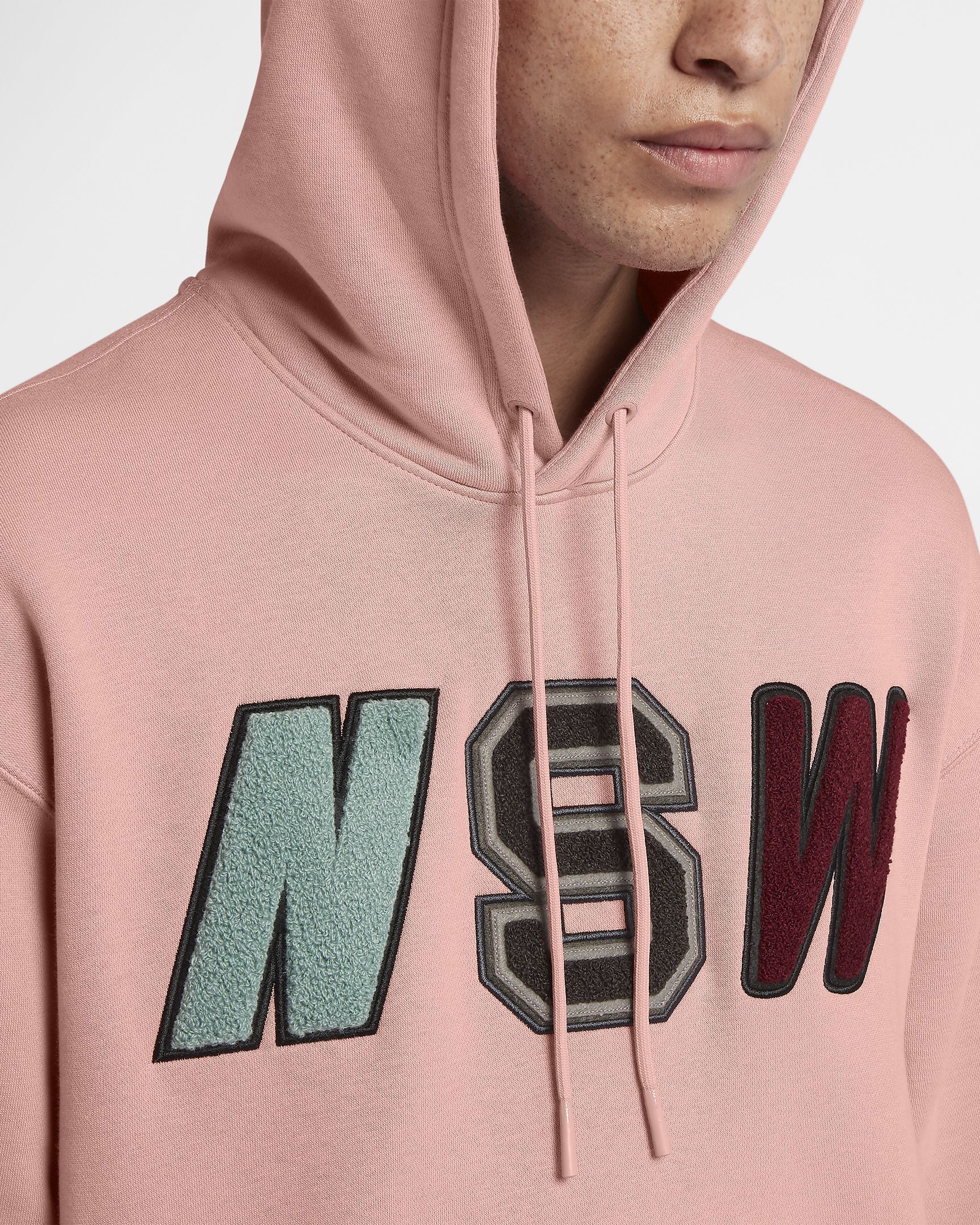 Nike Sportswear NSW Fleece Sweatshirt Hoodie 943573 685 Pink FOOTonFOOT