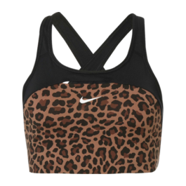 Nike Women's Swoosh Medium-support Non-padded Leopard Print Sports Bra In  Brown