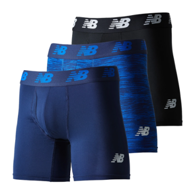 Underwear Men New Balance Premium Boxer Shorts open front (3 Pack) LAU13001-BLP Black Blue
