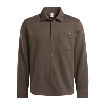 Skirts Men Reebok Classics Unisex Wardrobe Essentials Fleece Overshirt 100036917 Brown