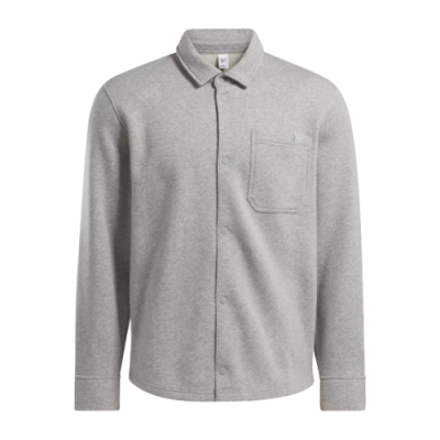 Apparel Men Reebok Classics Unisex Wardrobe Essentials Fleece Overshirt 100034608 Grey