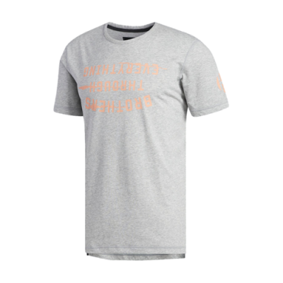 T-Shirts Collections Adidas Harden Slogan SS Basketball T-Shirt CE7313 Grey Orange