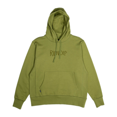 Hoodies Ripndip RIPNDIP Logo Embroidered Pull Over Hoodie RND2012-OLV Green